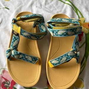 Teva Sandals with Yellow and Blue Straps